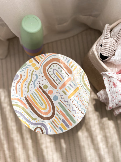 Rainbow Striped Stool