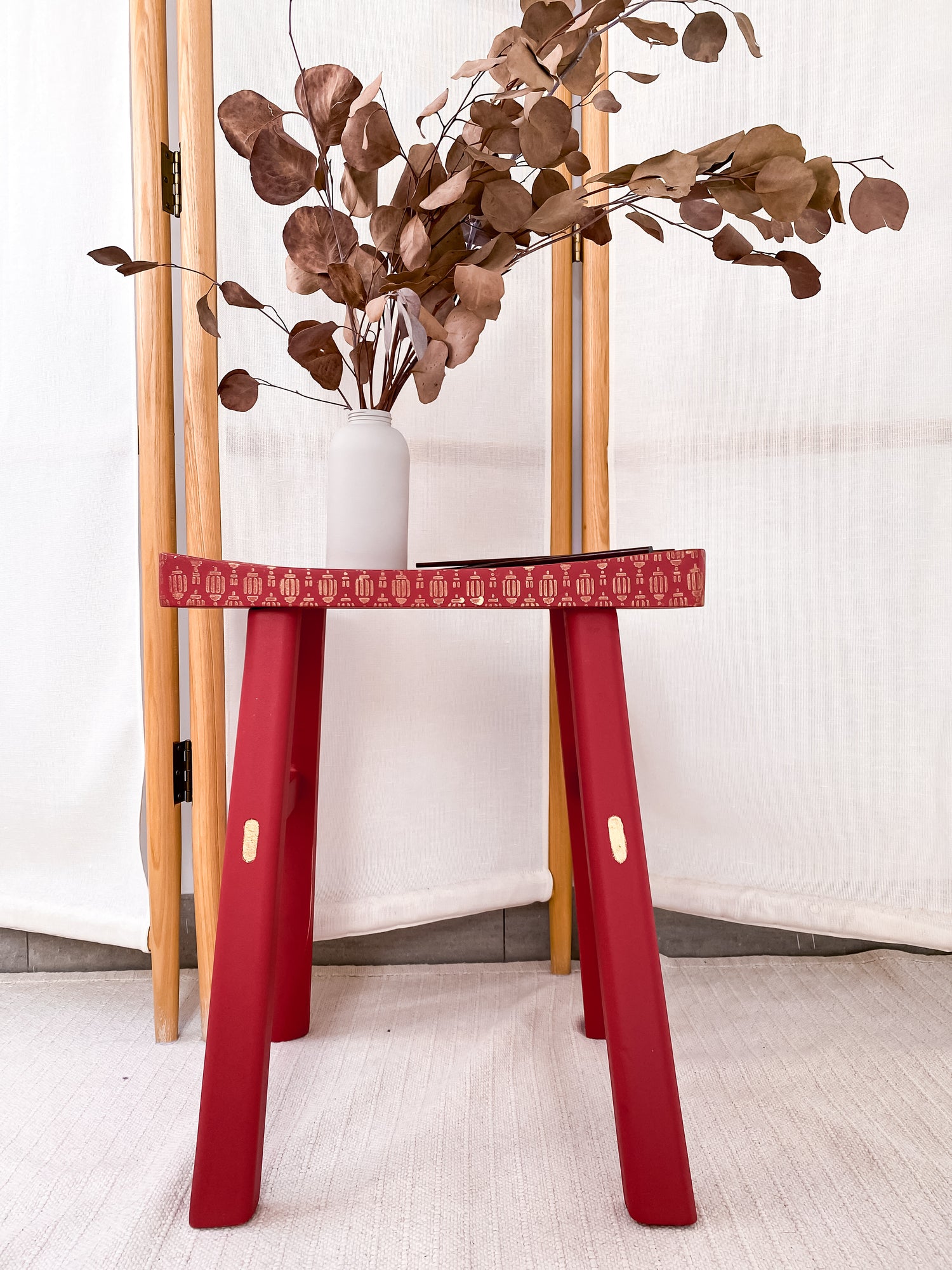 Red Lantern Stool