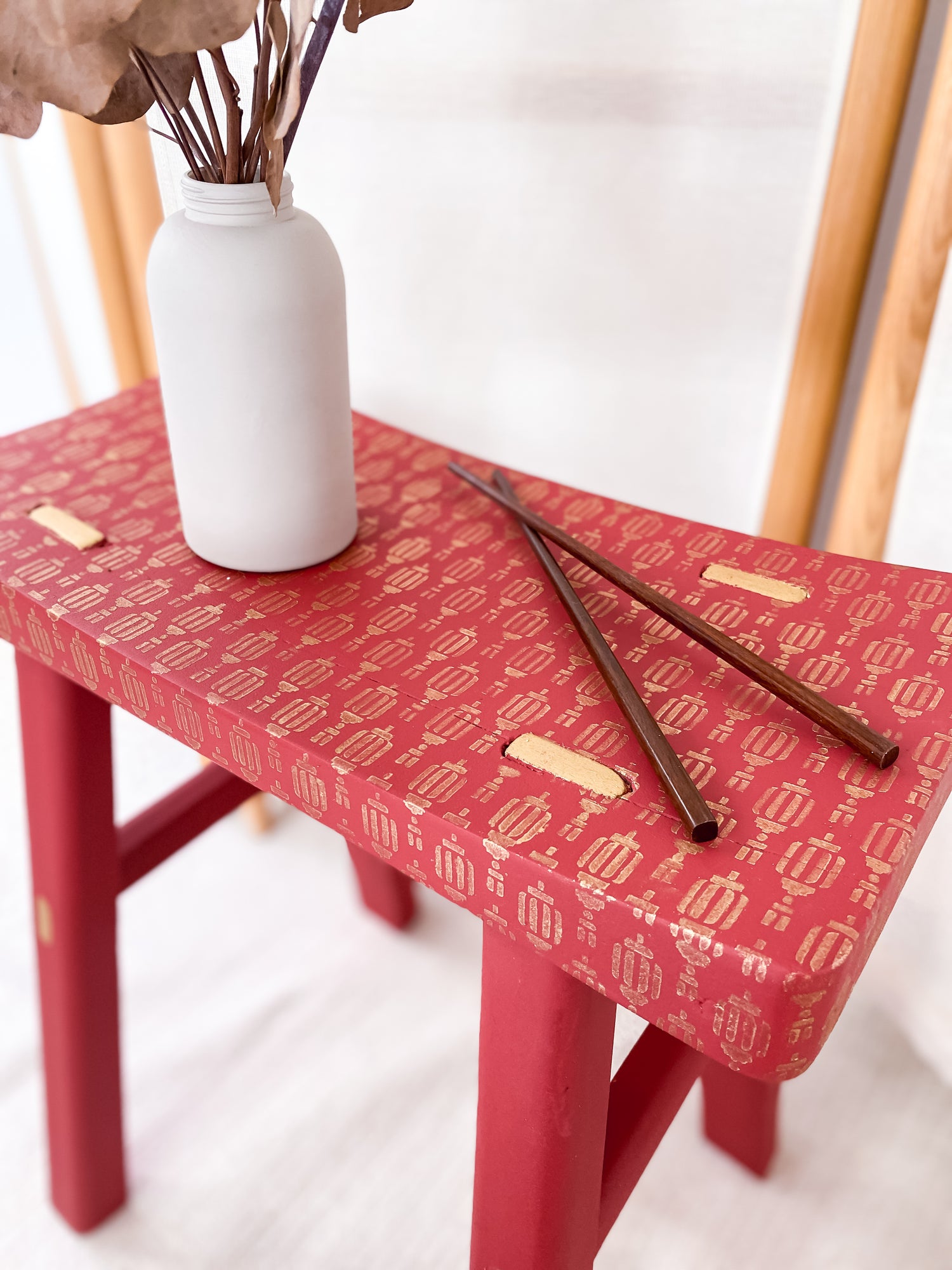 Red Lantern Stool