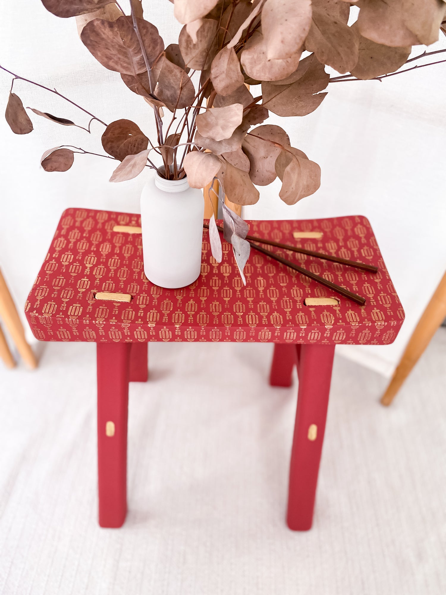 Red Lantern Stool